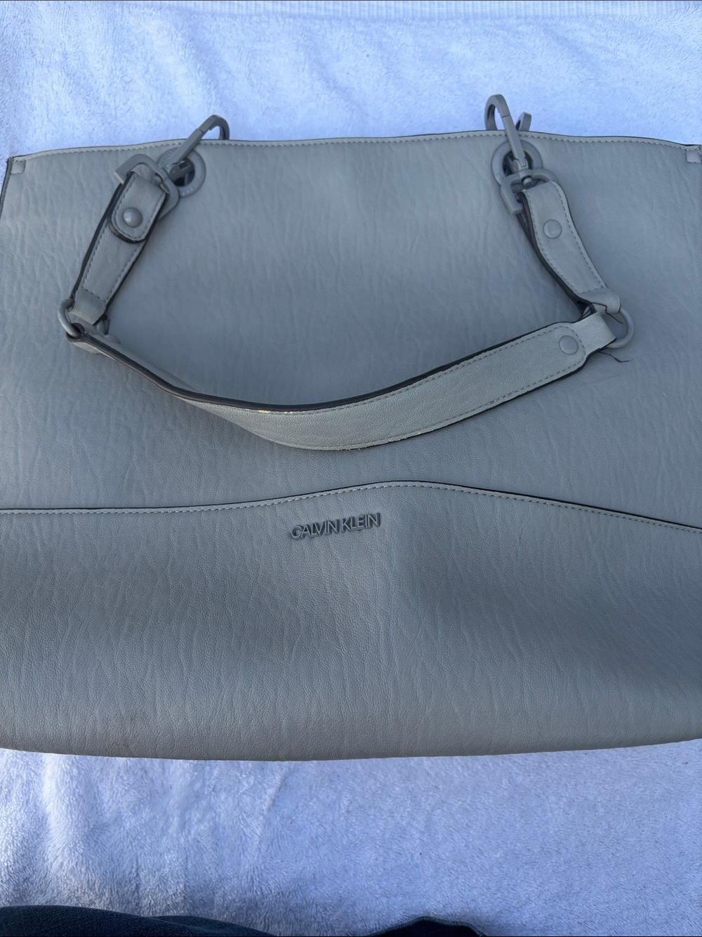 Calvin Klein Light Gray Shoulder Tote Bag
